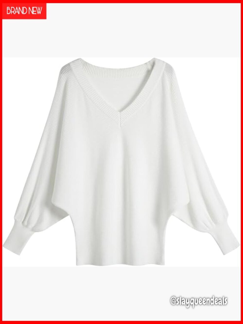 Rabbit Hair Blend Batwing Sleeve Pullover Sweater Boat Neck Casual Top